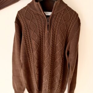 Brown Old Money Knit Sweater