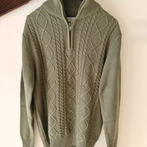 Olive Green Old Money Knit Sweater